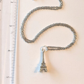 Antique Silver 3D Eiffel Tower Pendant Necklace - Image 3