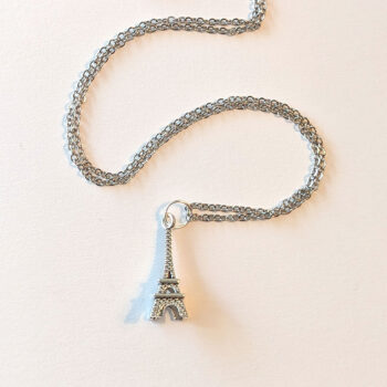 Antique Silver 3D Eiffel Tower Pendant Necklace - Image 2