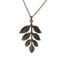 Leaf Branch Vintage Style Necklace Antique Bronze