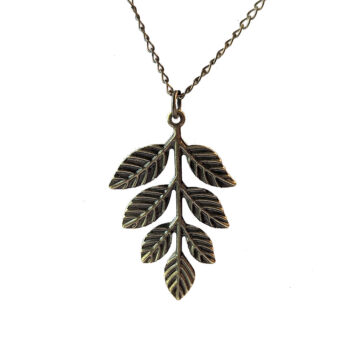 Leaf Branch Vintage Style Necklace Antique Bronze