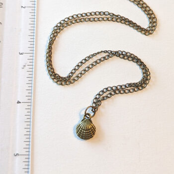 Antique Bronze Double Sided Scallop Shell Necklace - Image 3