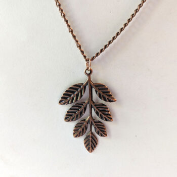 Leaf Branch Vintage Style Necklace Antique Copper - Image 4