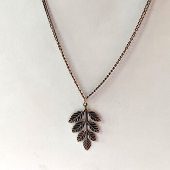 Leaf Branch Vintage Style Necklace Antique Copper - Image 3