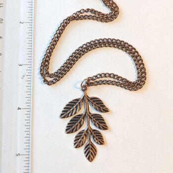 Leaf Branch Vintage Style Necklace Antique Copper - Image 2