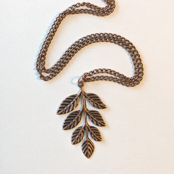 Leaf Branch Vintage Style Necklace Antique Copper - Image 5