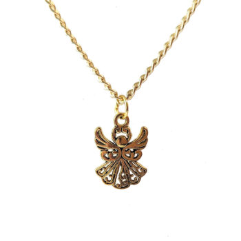 Hollow Gold Angel Pendant Necklace