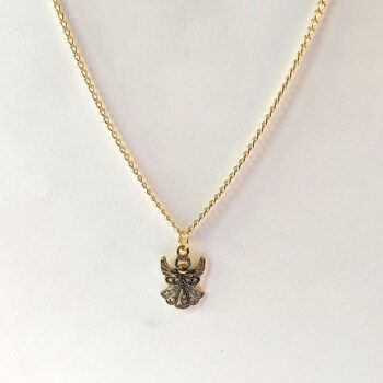 Hollow Gold Angel Pendant Necklace - Image 4