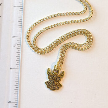 Hollow Gold Angel Pendant Necklace - Image 3