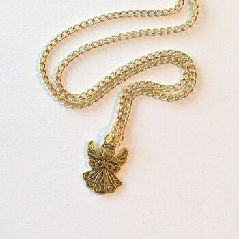 Hollow Gold Angel Pendant Necklace - Image 2