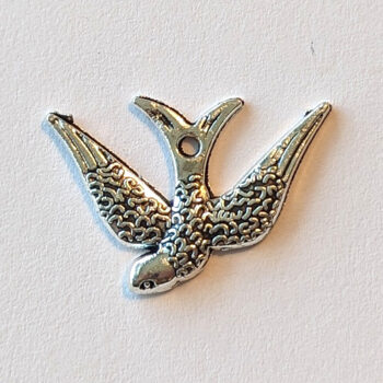 Soaring Swallow Bird Pendant Silver