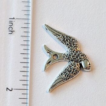 Soaring Swallow Bird Pendant Silver - Image 2