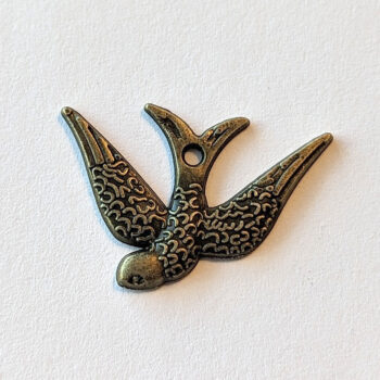 Soaring Swallow Bird Pendant Antique Bronze