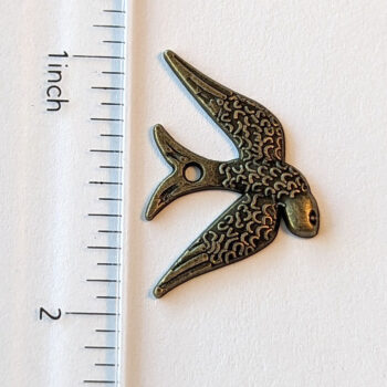 Soaring Swallow Bird Pendant Antique Bronze - Image 2