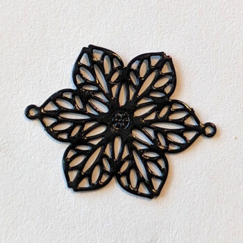 Filigree Flower Connector Black