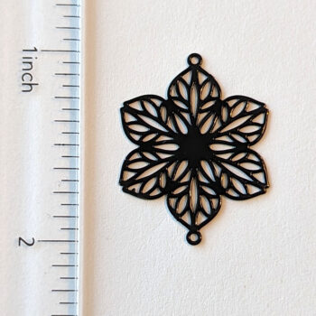 Filigree Flower Connector Black - Image 2