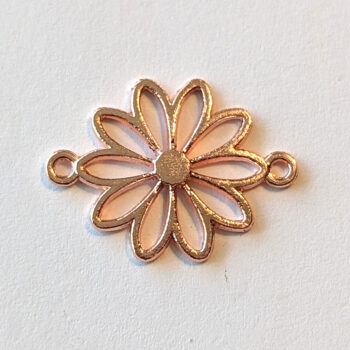 Hollow Daisy Flower Connector / Pendant Rose Gold