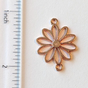 Hollow Daisy Flower Connector / Pendant Rose Gold - Image 2