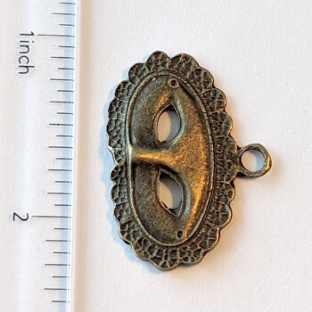 Opera Mask Masquerade Pendant Antique Bronze - Image 2