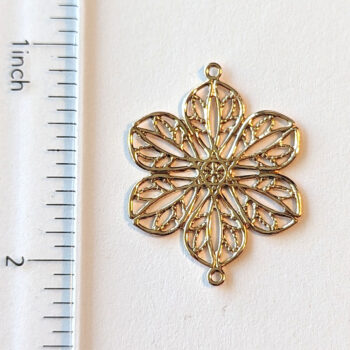 Filigree Flower Connector KC Gold - Image 2