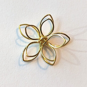 Wire Wrapped Gold Flower Small