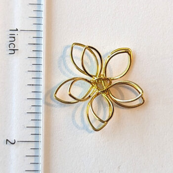 Wire Wrapped Gold Flower Small - Image 2