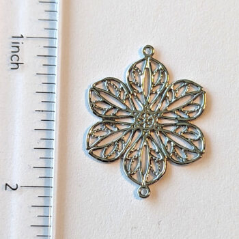 Filigree Flower Connector Antique Silver - Image 2