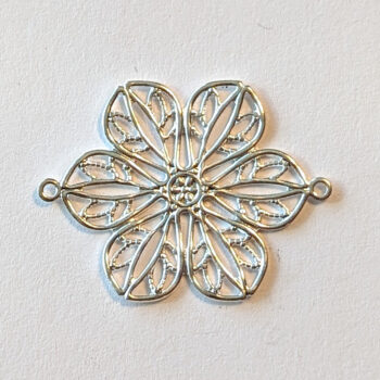 Filigree Flower Connector Silver