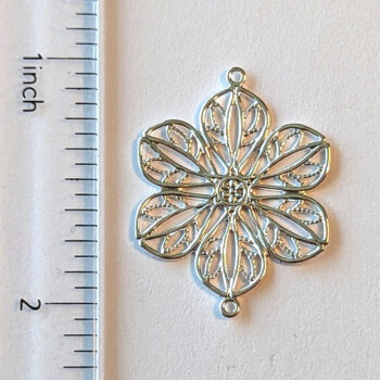 Filigree Flower Connector Silver - Image 2