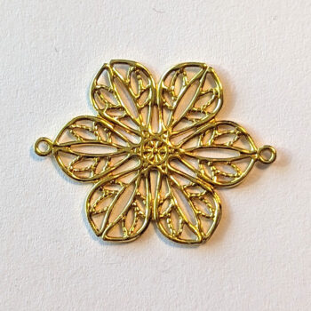 Filigree Flower Connector Antique Gold