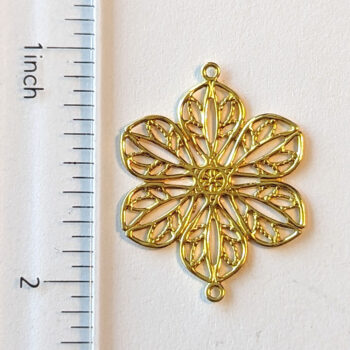 Filigree Flower Connector Antique Gold - Image 2