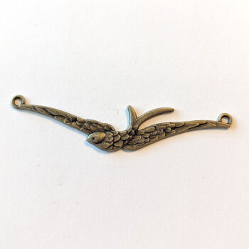 Long Soaring Bird Connector / Pendant Antique Bronze