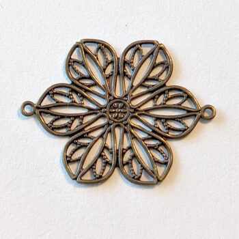 Filigree Flower Connector Antique Bronze