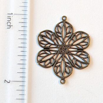 Filigree Flower Connector Antique Bronze - Image 2