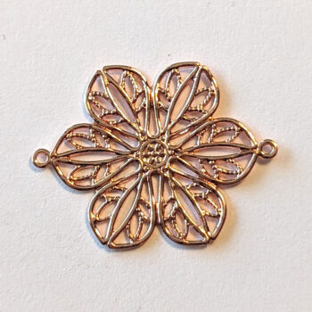 Filigree Flower Connector Rose Gold