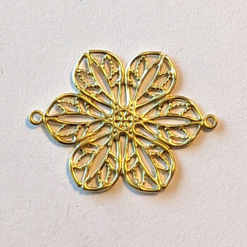 Filigree Flower Connector Gold