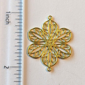 Filigree Flower Connector Gold - Image 2