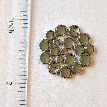 Modern Multi Circles Round Pendant / Connector Silver - Image 3