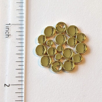 Modern Multi Circles Round Pendant / Connector Gold - Image 2