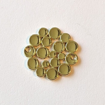 Modern Multi Circles Round Pendant / Connector Gold