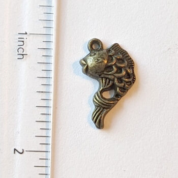 Antique Bronze Jumping Goldfish Fish Charm - Image 2