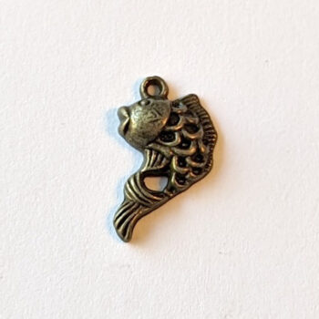 Antique Bronze Jumping Goldfish Fish Charm