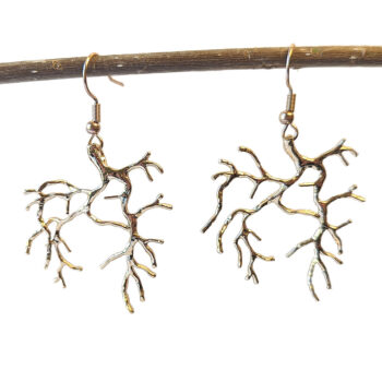 Gold Wild Tree Branches Branch Earrings