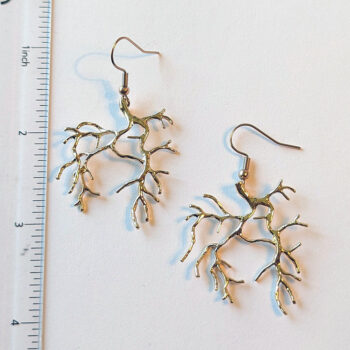 Gold Wild Tree Branches Branch Earrings - Image 2