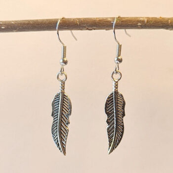 KC Gold Feather Earrings - Image 3