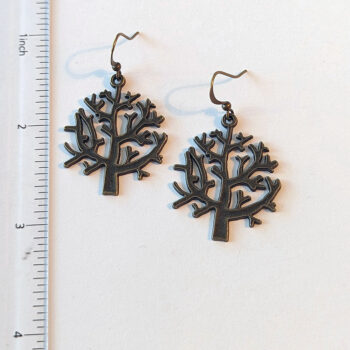 Antique Bronze Tree of Life Branch Earrings - Image 2