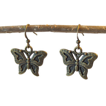 Butterfly Antique Bronze Vintage Style Earrings