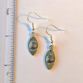 Small Oval Egyptian Eye of Horus Silver Earrings - Image 2