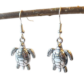 Antique Silver Sea Turtle Earrings