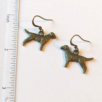 Fluffy Dog Antique Bronze Earrings - Image 2