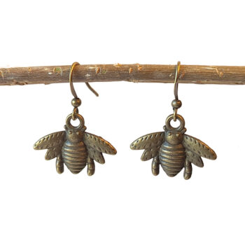 Antique Bronze Bee Earrings